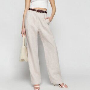 Reformation Mason Linen Pants Pleated